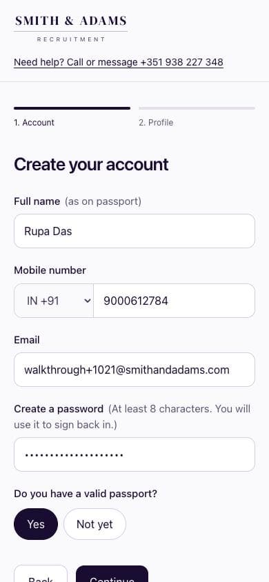 Create your account